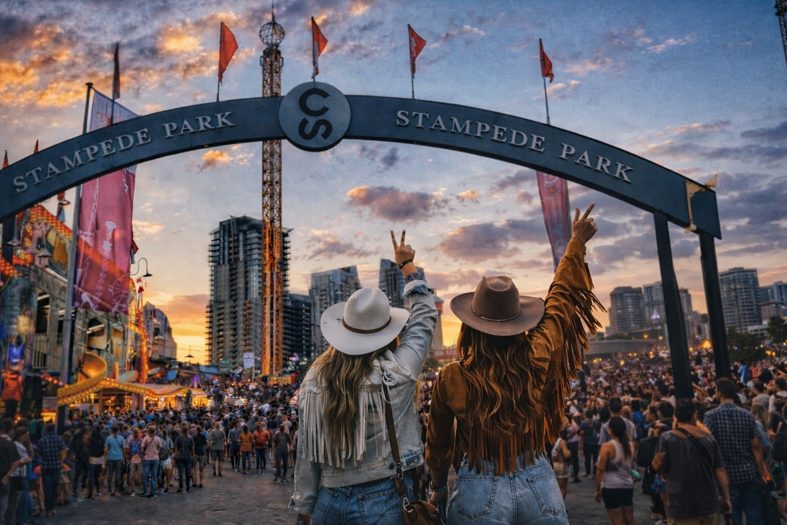 Women celebrating western culture at the Calgary Stampede, reflecting the roots and inspiration behind Westynwild